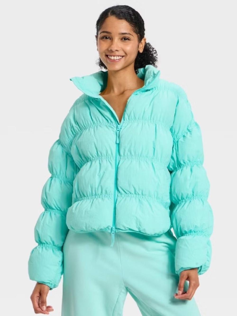 Women's Puffer Jacket - JoyLab™ Aqua Blue (Large)